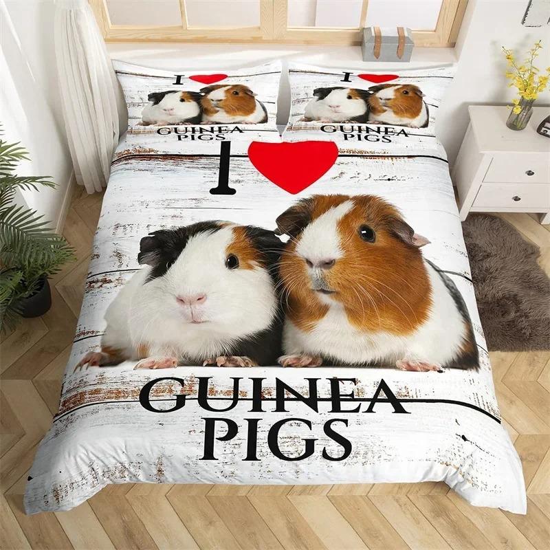 Cartone Porcellino d'India Copripiumino Morbido King Quen Adorabile Set Biancheria da Letto Animale Microfibra Squame di Pesce Sirena Coperta Calda Per Ragazzi Ragazze