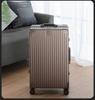 Aluminum-Magnesium Alloy Trolley Case with Universal Wheels, 24" Carry-On for Student Travel & Men's Business, with Combination Lock.