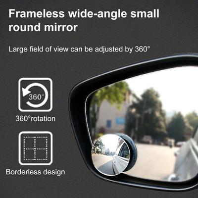 2Pcs Rück Konvexen Spiegel Klar 360 Grad Rotation Weitwinkel Auto