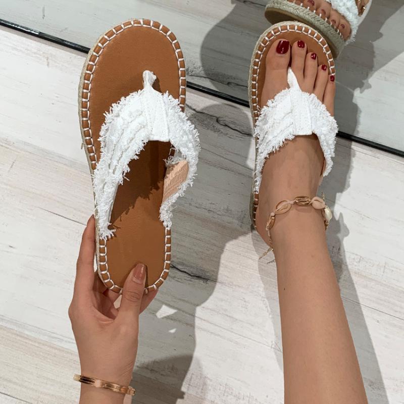 Women's 2024 Summer Bohemian Espadrille Cross Strap Flat Sandals