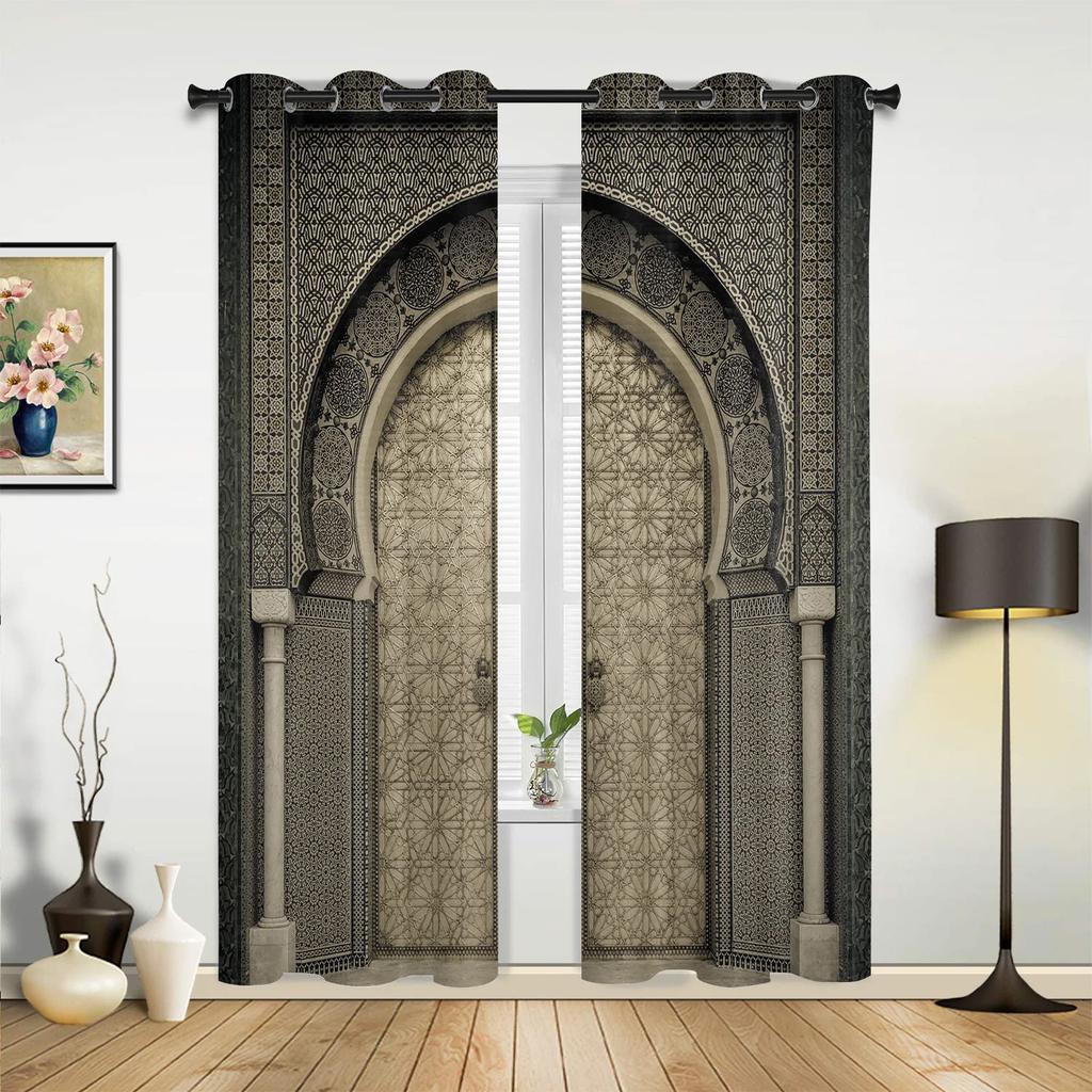 Gothic Vintage House Decorative Curtains for Bedroom Living Room Drapes Kitchen Children's Room Window Curtain Modern Home Decor