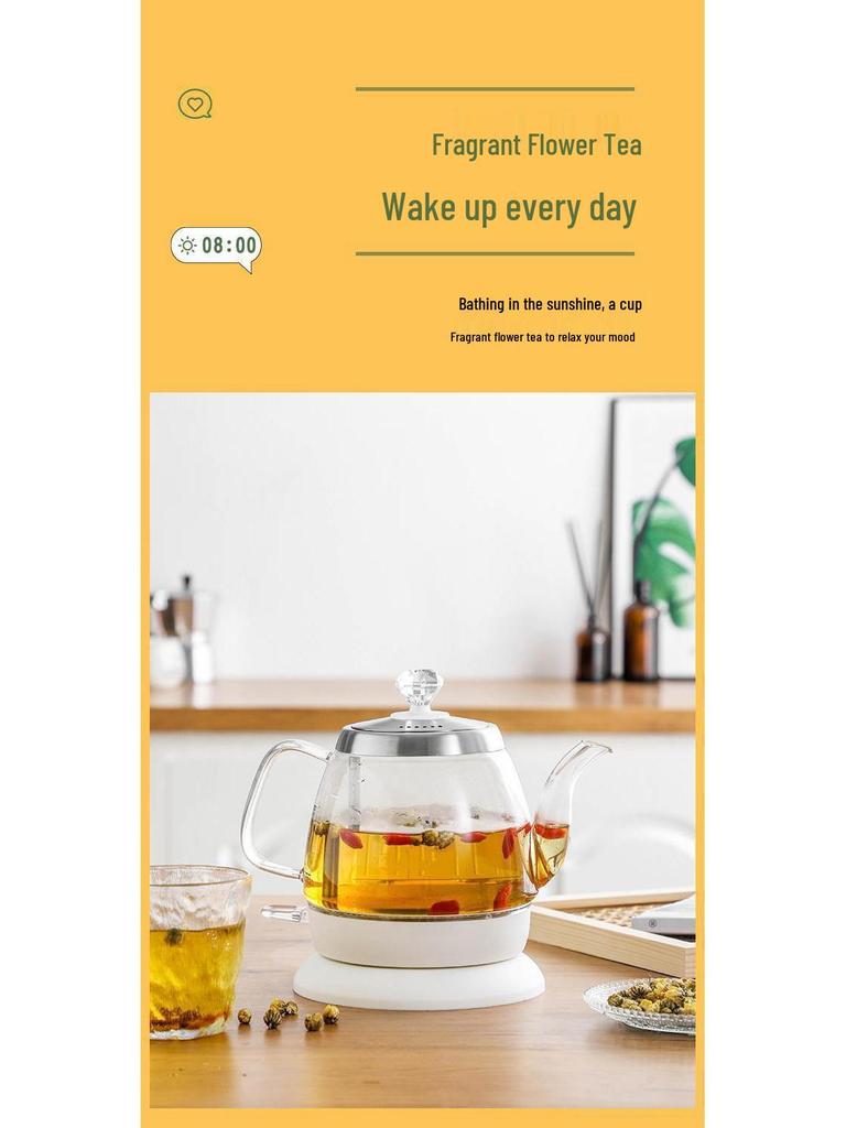 Transparenter elektrischer Wasserkocher mit großem Fassungsvermögen, automatischer Abschaltung und langem Ausguss zum Teekochen