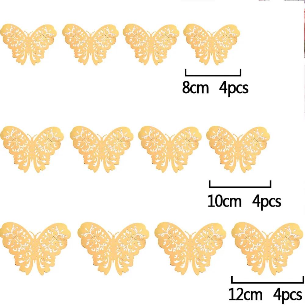 3D Butterfly Wall Stickers 12 Pieces Home Decor DIY Decals for Kids Room Nursery Bedroom Living Room Party Wedding Fridge