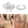 2Pcs Adjustable Open Bowknot Rings Adjustable Stackable Thumb Open Rings Set Women Birthday Gift for Mom Wife Girls