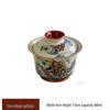 Blue and White Porcelain Lotus Kung Fu Tea Set: Enamel Teacup, Hovering Lid, Teapot, Saucer, and Master Cup.