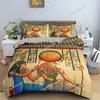 Egyptian Print Duvet Cover Set,3D Ancient Egypt Tribe Decor Comforter Cover Set for Adult Women King Size Polyester Bedding Set7