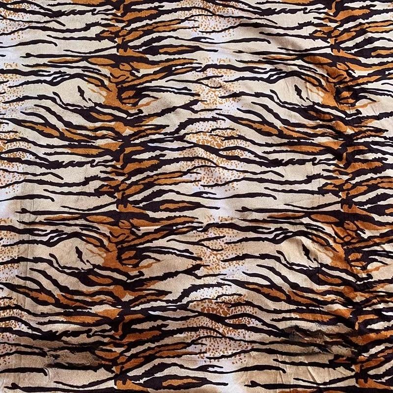 100x150cm Zlatá sametová látka se zvířecím potiskem Tygr Leopard Zebra Potisk Látka na pohovku Hračky Látka na společenské oblečení