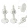 Plastic Toilet Lid Replacement Screw Kit with Fixing Accessories 2PCS White