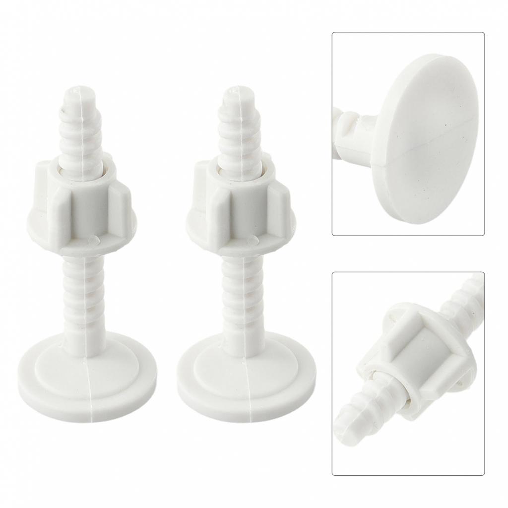 Plastic Toilet Lid Replacement Screw Kit with Fixing Accessories 2PCS White