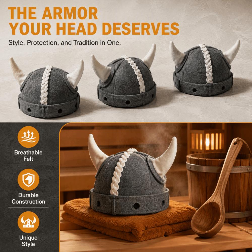 Funny Viking Horn Sauna Hat Halloween Cosplay Horn Helmet Cosplay Costume Prop