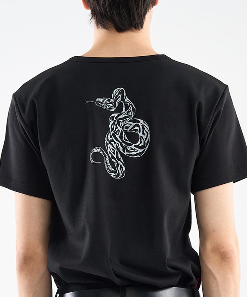 Woldeudillema Snake Printing T-Shirts (Black)