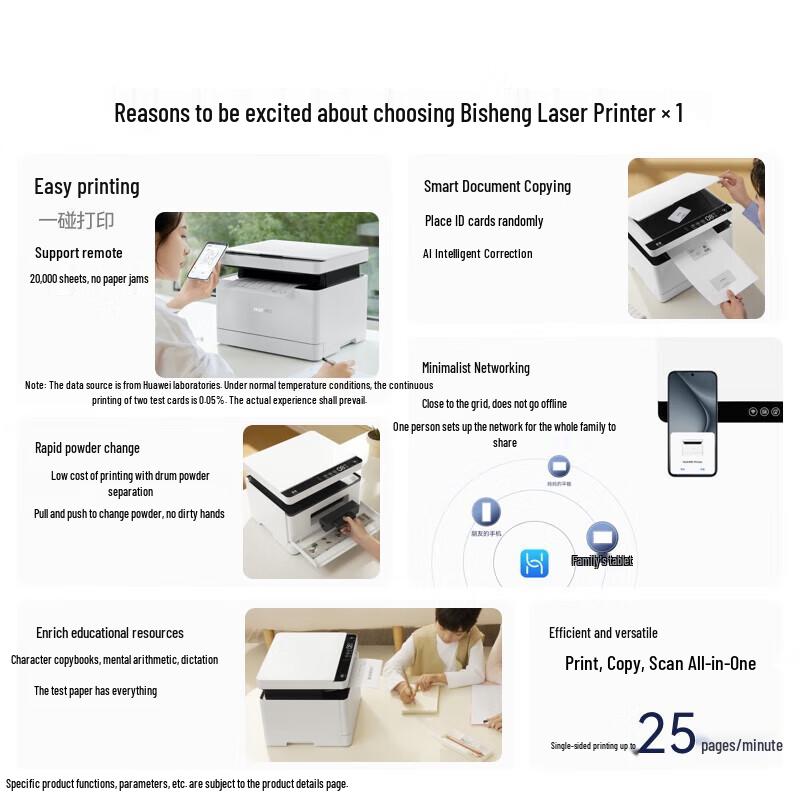 Huawei Bisheng X1 Black & White Laser Multifunction Printer CN Plug (adapter Included)