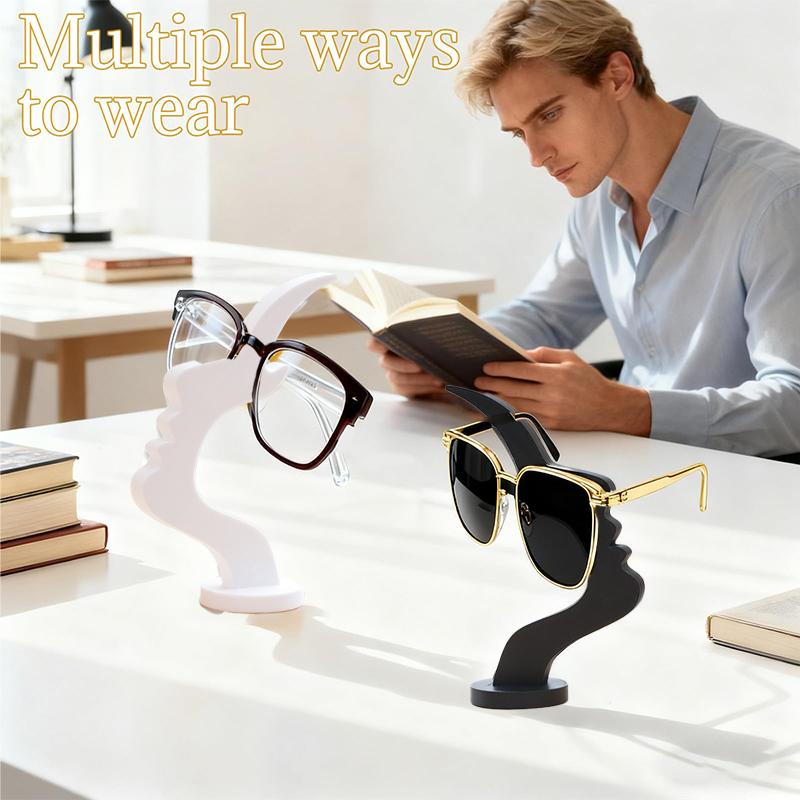1-4pc Artistic Curved Eyeglass Holder Stand Unique Human Profile Eyeglass Holder Fun Storage Minimalist Desk Line Decor Ornament