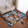 "Anime Battle Scene Carpet with Characters, Vibrant Colors, Art Design" Suitable for Use As an Anti-slip for Living Room Bedroom Sofas