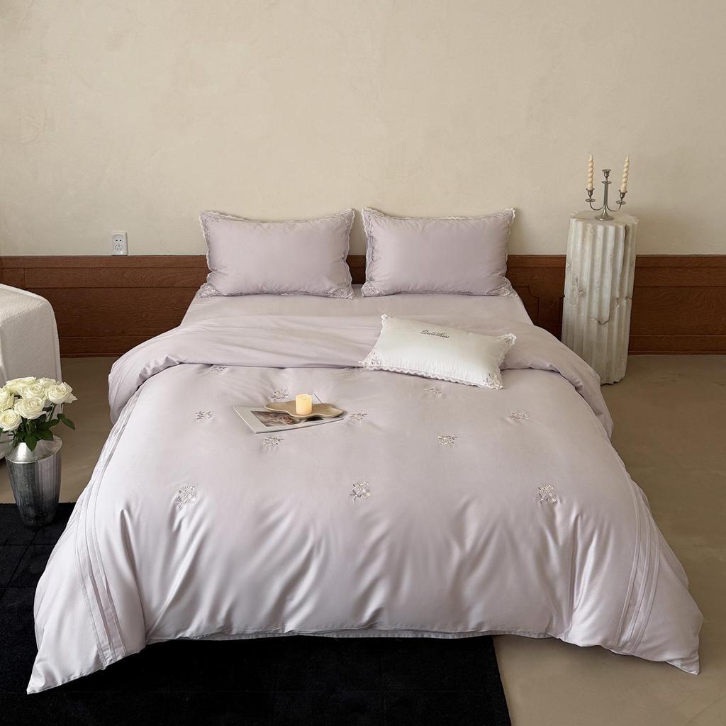 Noble French Romantic High-End Embroidered 100s Long-Staple Cotton Four-Piece Bedding Set