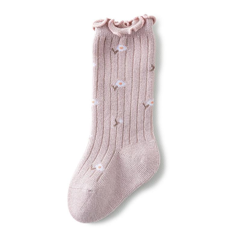

Autumn Floral Mid-Calf Baby Girl Socks - Breathable, Sweat-Absorbing, Ruffle Design, Loose Cuff for Newborns. L (3-5 years)