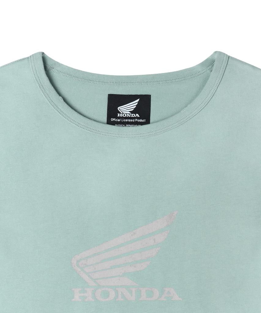 PHYPS MOTORCYCLE Womens Damage Washed Wing Logo Crop Tee Tee