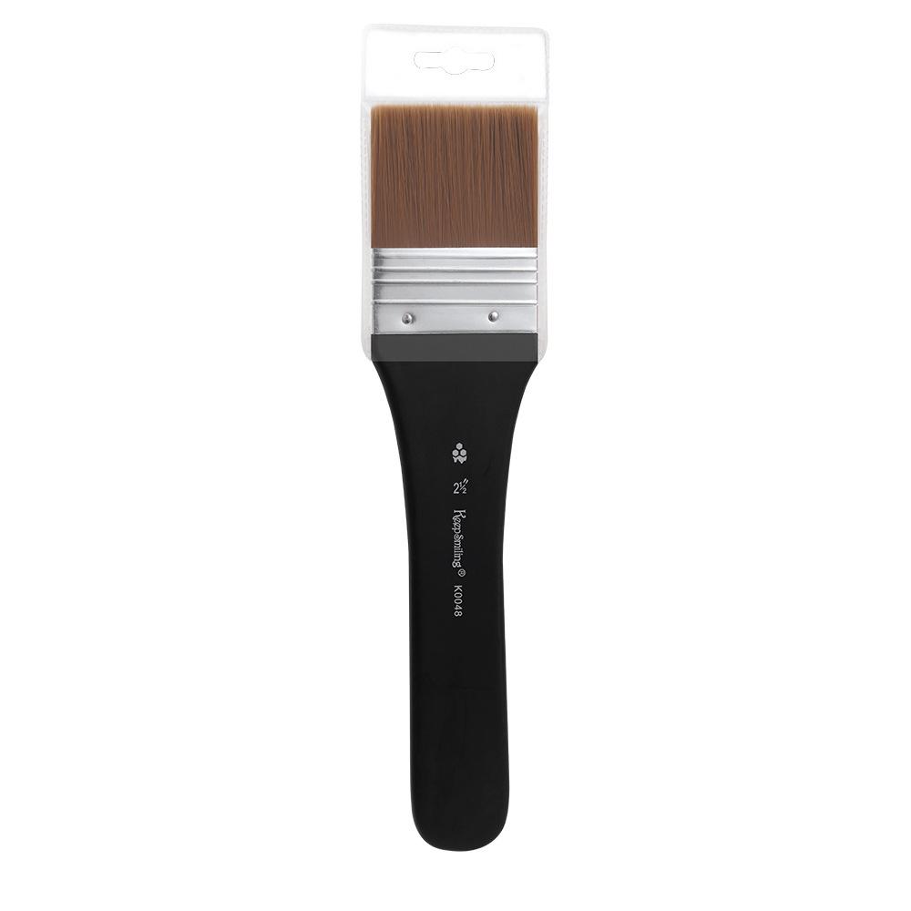 Acrylic & Watercolor Nylon Flat Brush with Birch Handle
