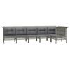 Vidaxl 6-Cz. Garden Lounge Set, Cushions, Grey, Rattan PE