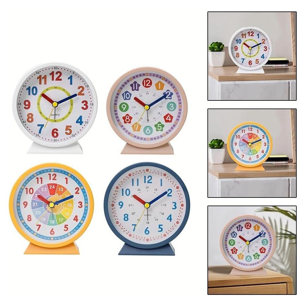 Colorful Learning Clock for Kids, Orange, Ideal for Birthday Gifts and School Milestones, Durable Materials, Learning Toy