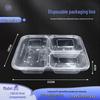 Disposable 3-Compartment Meal Prep Container with Flat Lid