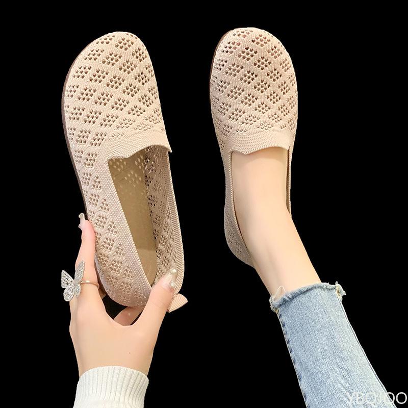 Fashion Summer mesh breathable flat shoes breathable lace casual comfortable lightweight sports shoes summer women's flat shoes