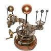 Antikes Vintage Messing Orrery Sonnensystem Sonne Erde Mond Sumpf mit Holzsockel