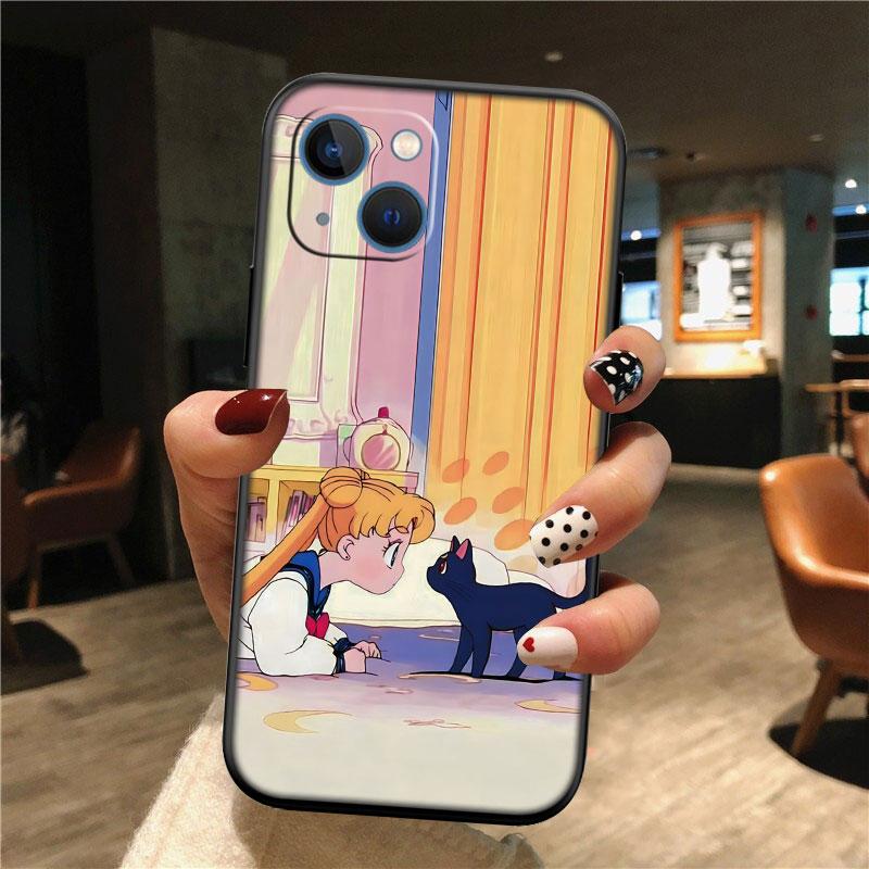 TR34 S-Sailors Art M-Moon Shell Phone Case for Samsung Galaxy S20 S21 S22 Ultra FE Plus A21S A22 A24 A25 A26 A30 A30S A31