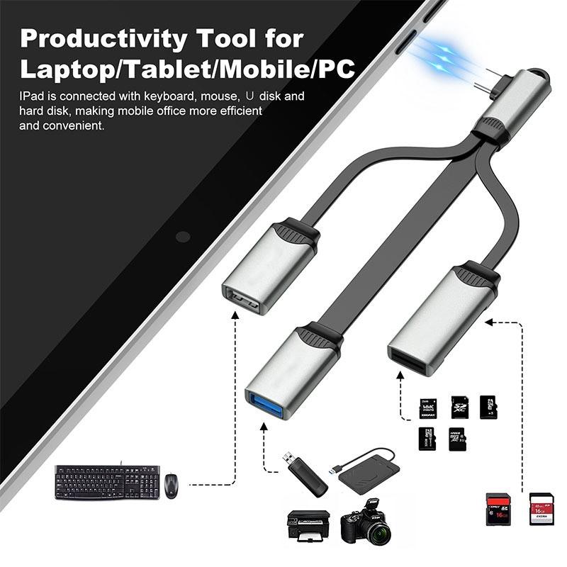 

Один буксир и четыре док-станции Type-C. Разветвитель USB 3.0. Портативный многоинтерфейсный разветвитель для портативного компьютера с высокоскоростной передачей данных.