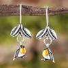 New Colorful Bird Pendant Earrings Niche Retro High-end Versatile Simple Temperament Earrings
