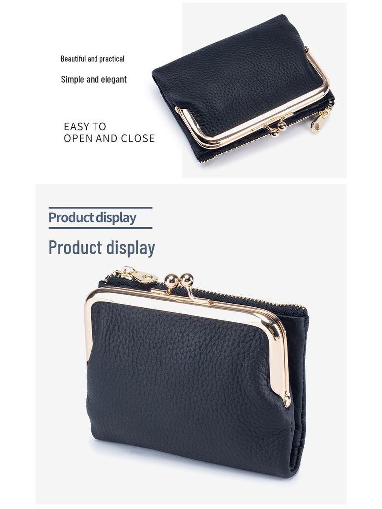 European & American Style Women's Genuine Leather Clutch Wallet - Multifunctional Coin Purse and Card Holder