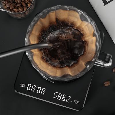 Hochpräzise Elektronische Kaffeewaage mit Wasserdichtem Pad LED-Anzeige USB Timer Professionelles Haushalts-Kaffeezubehör 3kg/5kg