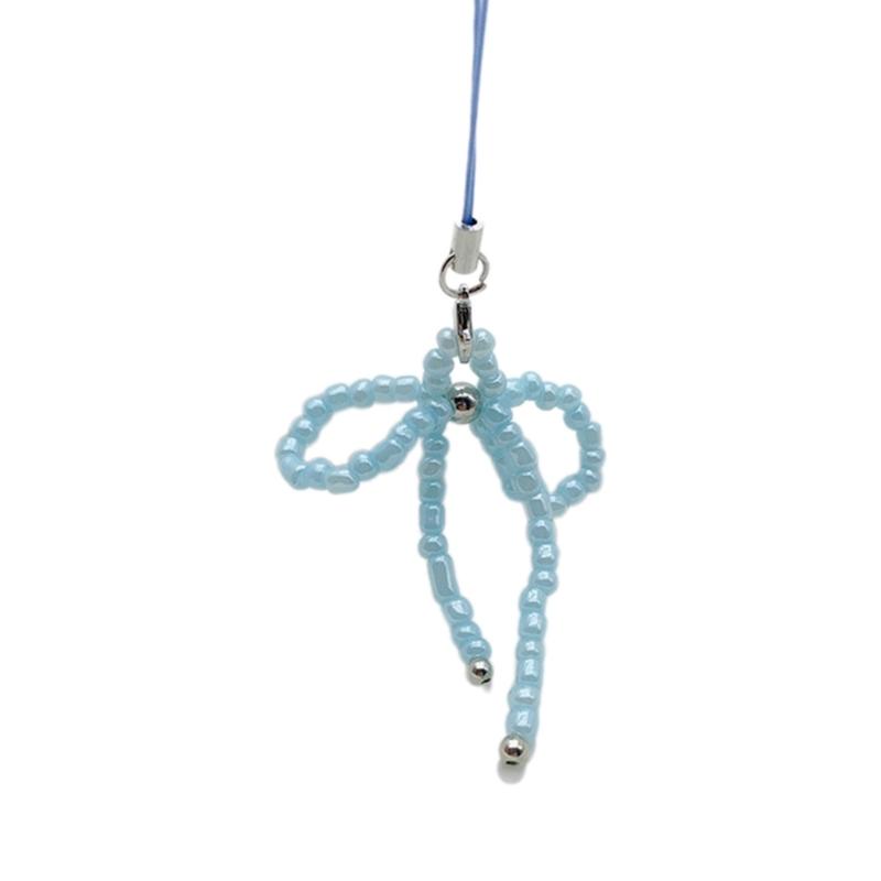 

Elegant Keychain with Bowknot Pendant Phone Charm Simple Bowknot Phone Lanyard Wrist Strap Hanging Rope for Bag Decors