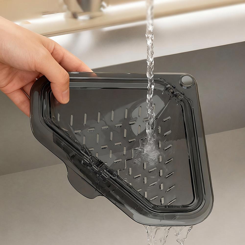 Magnetic Sink Drain Triangle Basket Hanging Vegetable Fruit Drainage Strainer Kitchen Filter Accessories Food Waste Collector6
