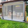 0.35MM Mesh Reinforced PE Tarpaulin with Zipper Pergolas Gazebo Waterproof Screen Patio Enclosure Tent Rainproof Curtain