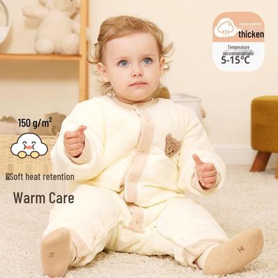 Bear Style Fleece Newborn Romper - Warm, Thick, Autumn/Winter Suit for Babies