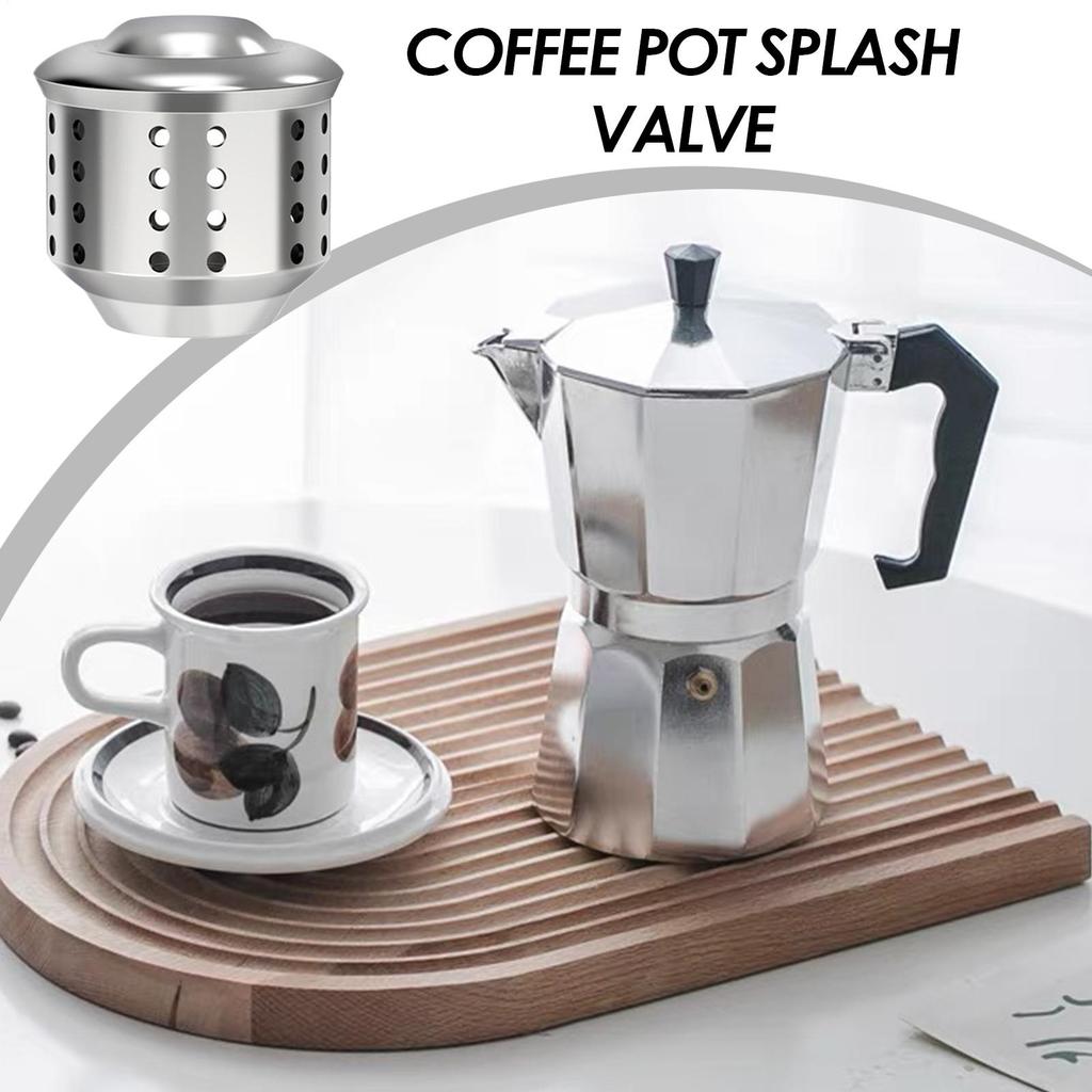 1Pcs Anti-Spray Cap Stovetop Espresso Stainless Steel Moka Pot Anti-Splash Valve Cover Coffee Maker Anti-Splash Guard