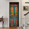 37Style Floral Door Stickers  Removable Vinilos Para Puertas Adhesive Wallpaper Art Murals for Doors Bibliotheque Modern Home Decor