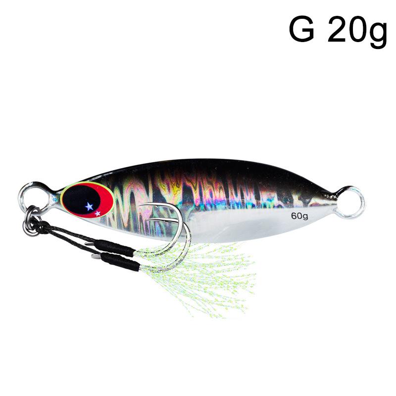 Metal Jig Spoon Lure 10G 20G Artificial Bait Shore Slow Jigging Hard Bass Fishing Tackle Fishing Artificial Bait