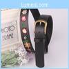 Classic Embroidery Womens Faux Leather Waist Belt With Metal Pin Buckle For Ethnic Style Attire