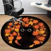 1pc Autumn Cat Office Round Area Rug, Indoor Mat Suitable For Office, Under Office Chairs Bedroom Living Room Home Decor, Room Deco