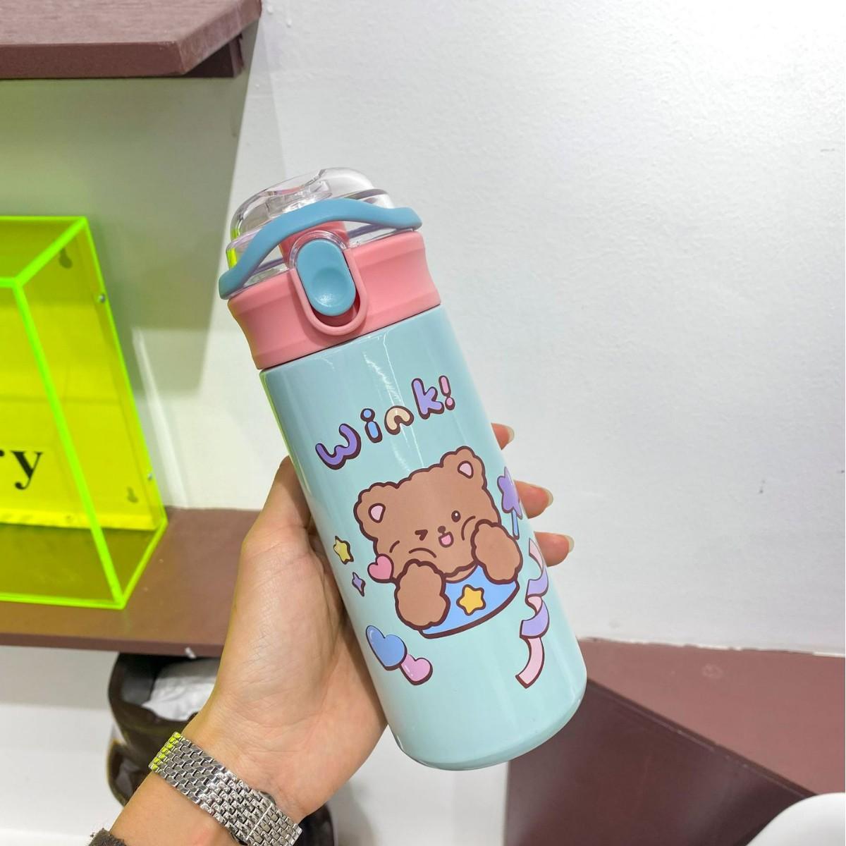 Новый Стильный Аниме Удобный Термокружка-Термос Кружка-Стакан с Крышкой и Трубочкой Кружка-Стаканчик Горошек Кружка Прочный Прочный Полезный Полезный Безопасный Безопасный 500ml