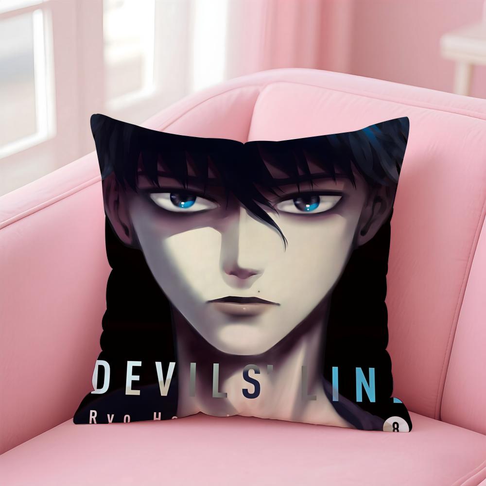 Cartoon Anime DDEVILS LINEL Cushion Cover Pillow Case Soft Skin Friendly Fabric  Concealed Zipper