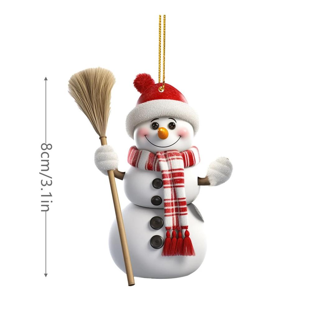 Christmas Pendant Cartoon Tree Ornament Christmas Decor 2D Design Holiday Ornament For Christmas Party Tree Decoration Home