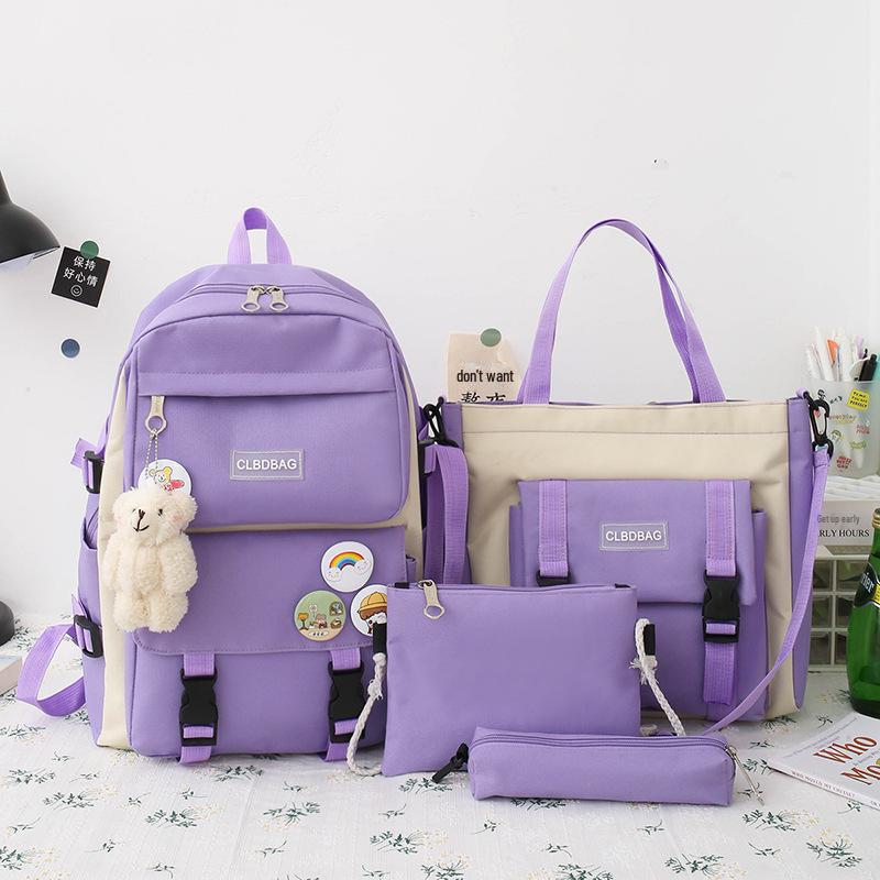Harajuku Ulzzang Rucksack-Set im koreanischen Stil für Studenten - Wald-Serie