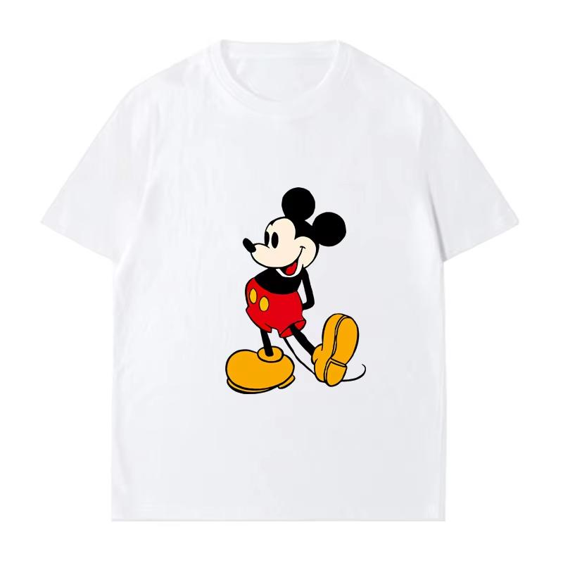 Summer New Cartoon Disney Mickey Mouse Print Couple T-shirt For Men Women Short-sleeved O-neck Tees Casual Sports Oversized  Top
