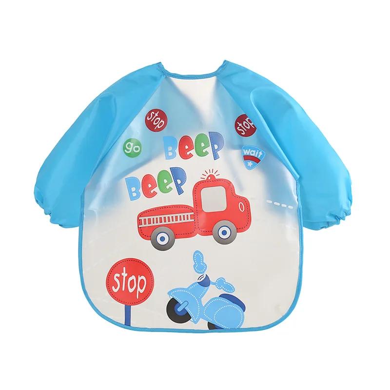 Cute Baby Bibs Waterproof Long Sleeve Apron Children Feeding Smock Bib Burp Clothes Soft Eat Toddler Baberos Bavoir Clothing