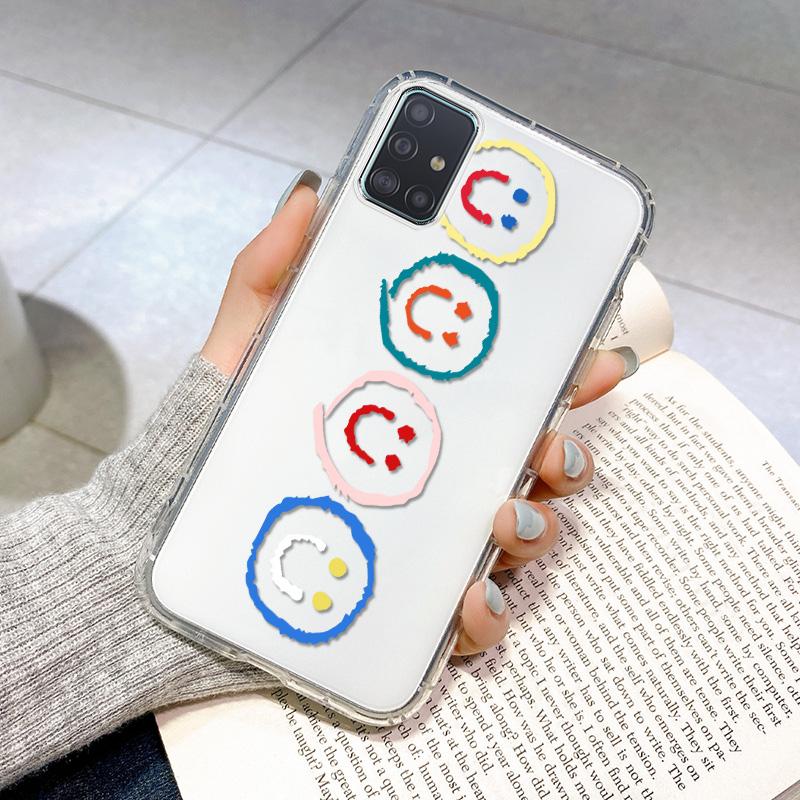 Custodia A51 per Samsung A22 Custodie Silicone Funda Samsung A32 4G A52 A72 5G A12 A21S A03S A71 31 A50S A30S A42 A10 Cover Telefono Smiley