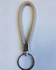 Woven Leather Cord Metal Keychain Pendant