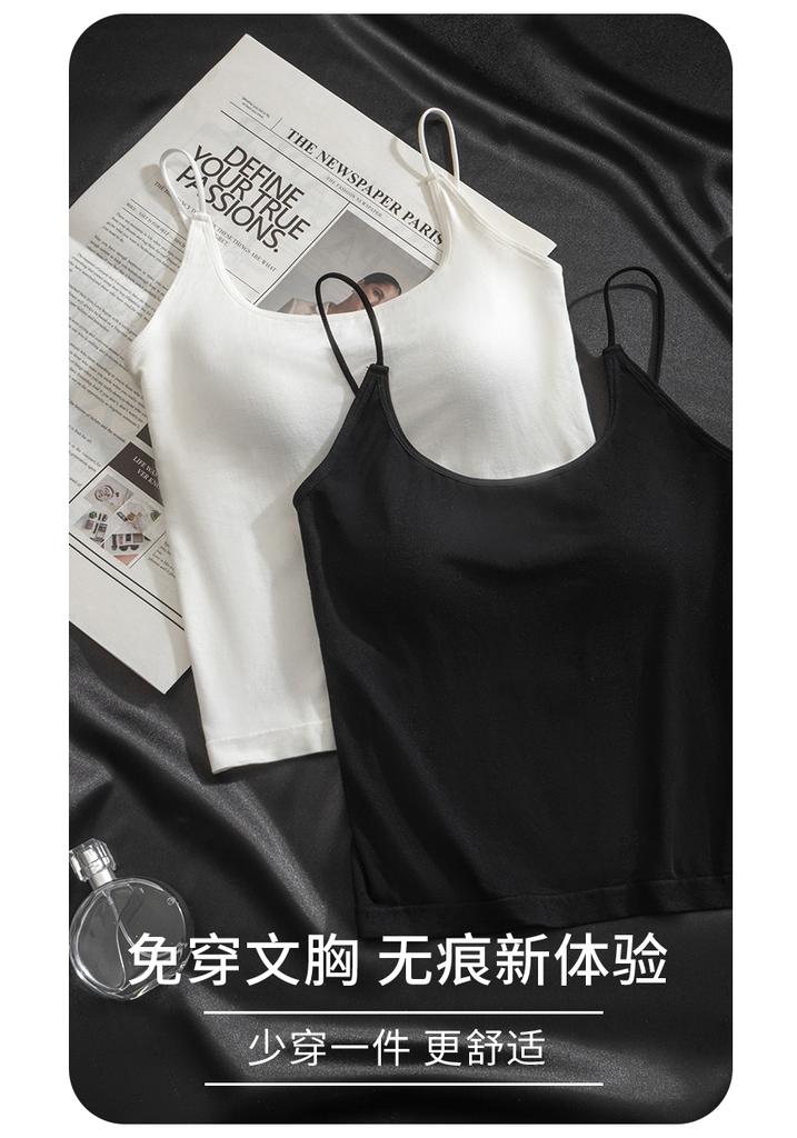 Skin friendly, breathable round neck, comfortable base, camisole vest, women's inner and outer wear, slimming top